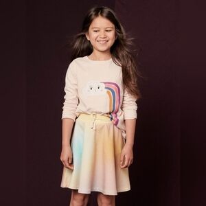 Tea Collection Drawstring Twirl Skirt Rainbow Gradient Size 14